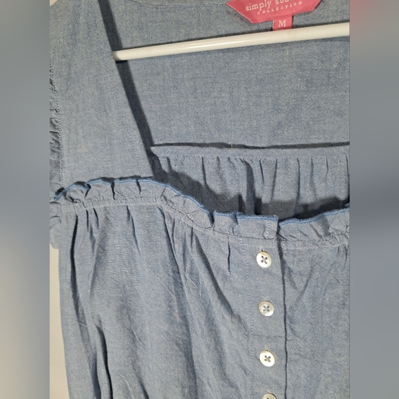 Simply Southern Blue Sleeveless Top Medium - Picture 3 of 6